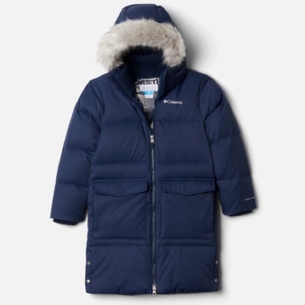 Columbia kids Rockfall mid down long winter coat size L